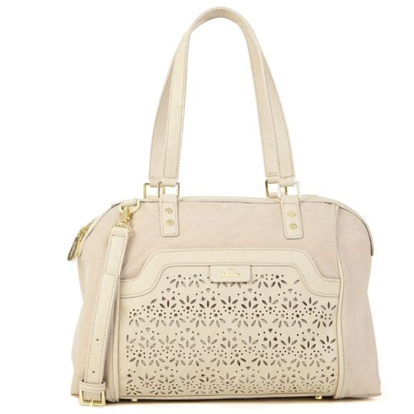 Kipling Nicole Beige/Cream Perforated Satchel Bag - New Condition - Picture 1 of 12